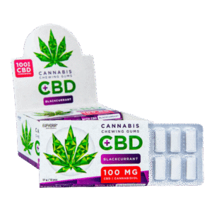 Euphoria Cannabis Chewing Gums au Cassis avec 100mg CBD (12pcs/display)